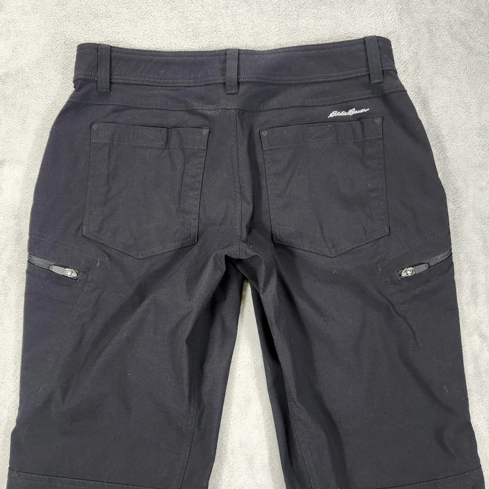 Eddie Bauer Pants Mens 33x32 Black First Ascent Hiking Zip Pocket Stretch